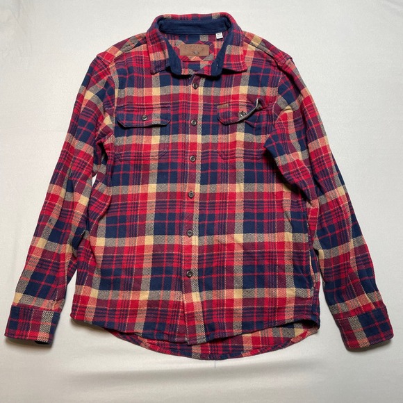Orvis Other - Orvis Mens Plaid Flannel Shirt Red Navy Tan Long Sleeve‎ Button Up M Outdoor